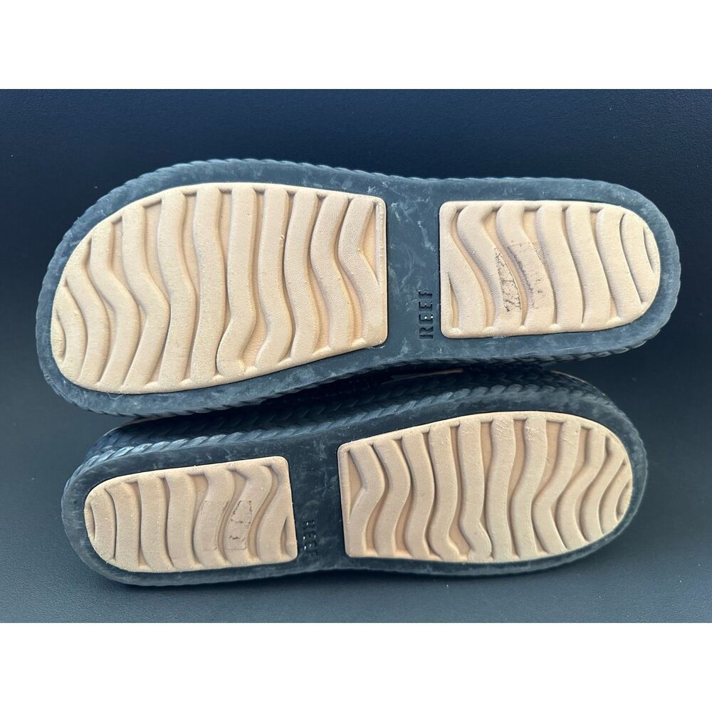 Reef Water Vista Womens Sandals Size 9 Black Tan Water Friendly Flatform Strap - Picture 7 of 10